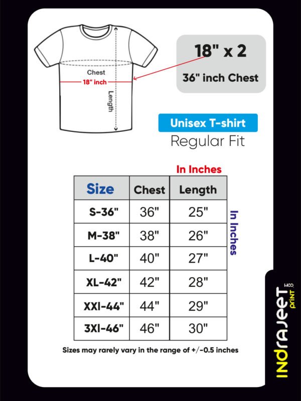 adult tshirt size chart